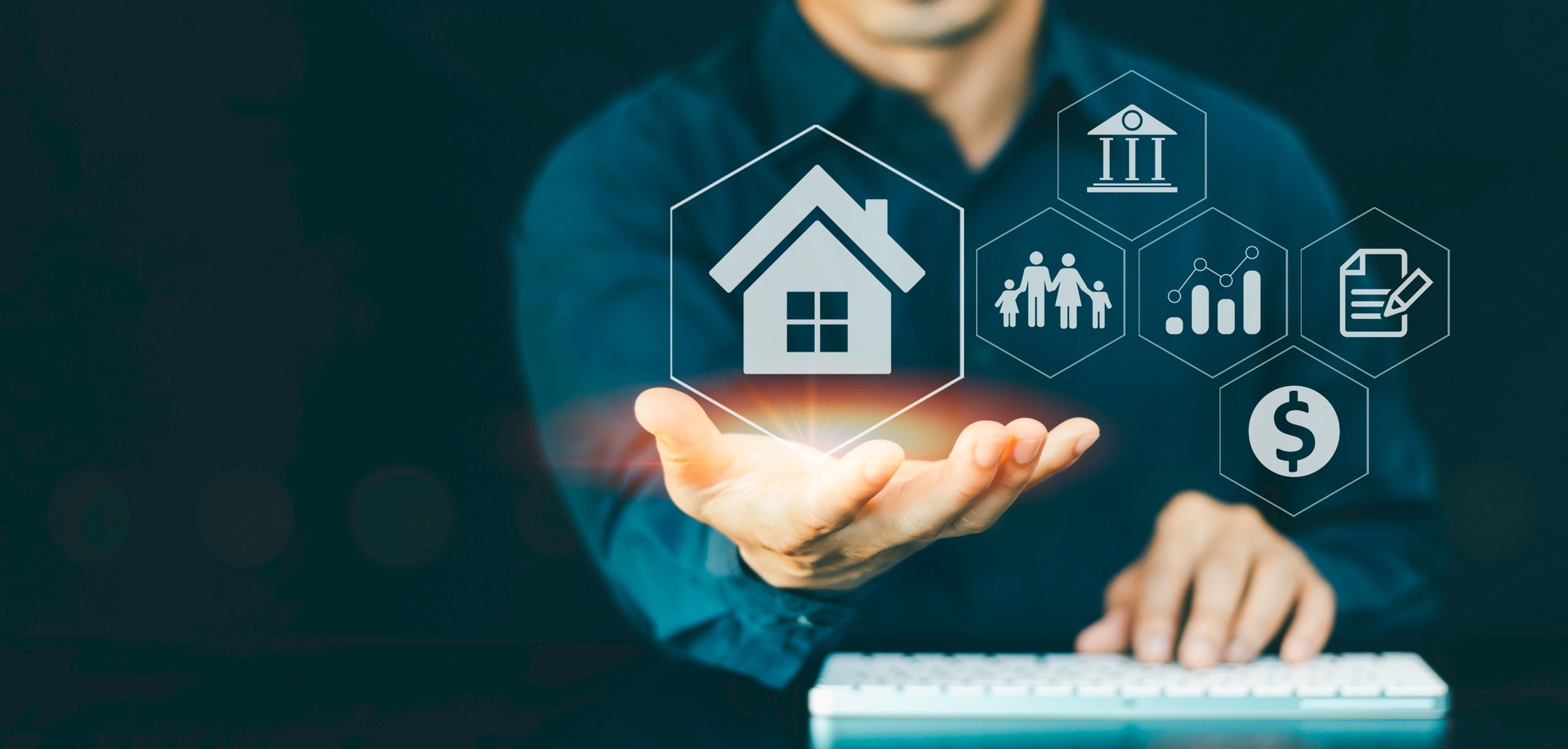 Real estate investment concept, analyzing mortgage loan home and insurance real property mortgage. interest rate, Investment planning, business real estate, buy a house